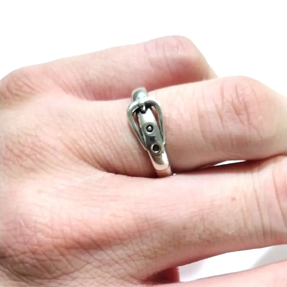 925 Sterling Silver Buckle Ring Belt Halloween Witch Leprechaun Thanksgiving